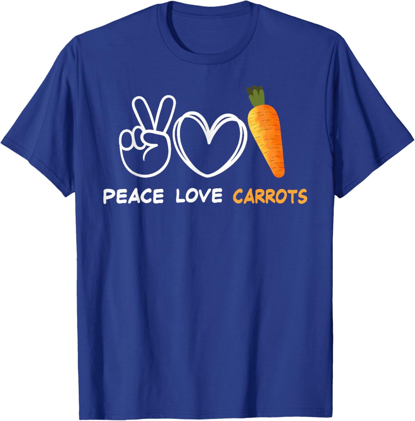 Peace Love Carrots Fresh Carrot Gifts Vegetable Lover Vegan T-Shirt - T-Shirt | Royal