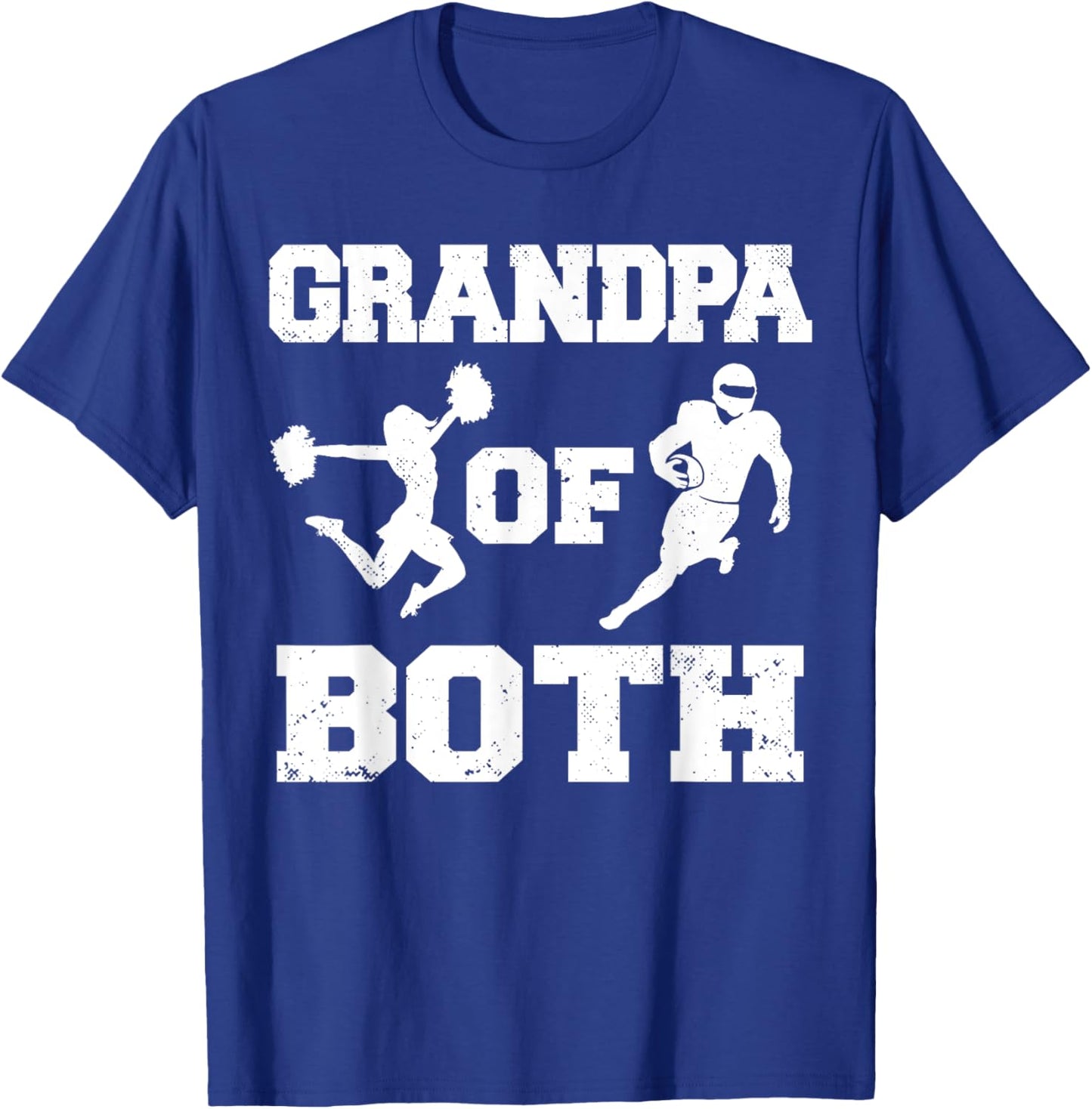 Grandpa Of Both Funny Football and Cheer Grandpa T-Shirt - T-Shirt | Royal