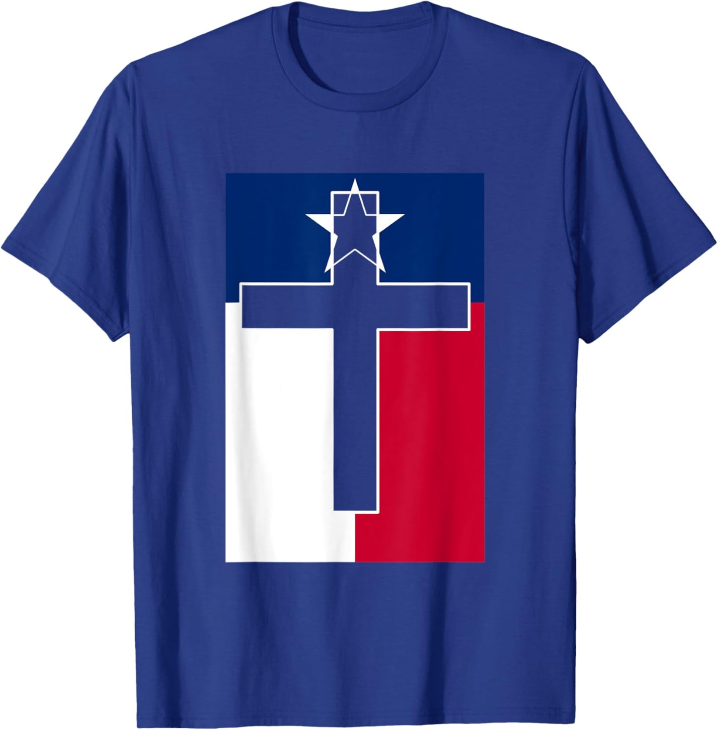 Texas Flag Cross Christian Faith Patriotic T-Shirt - T-Shirt | Royal