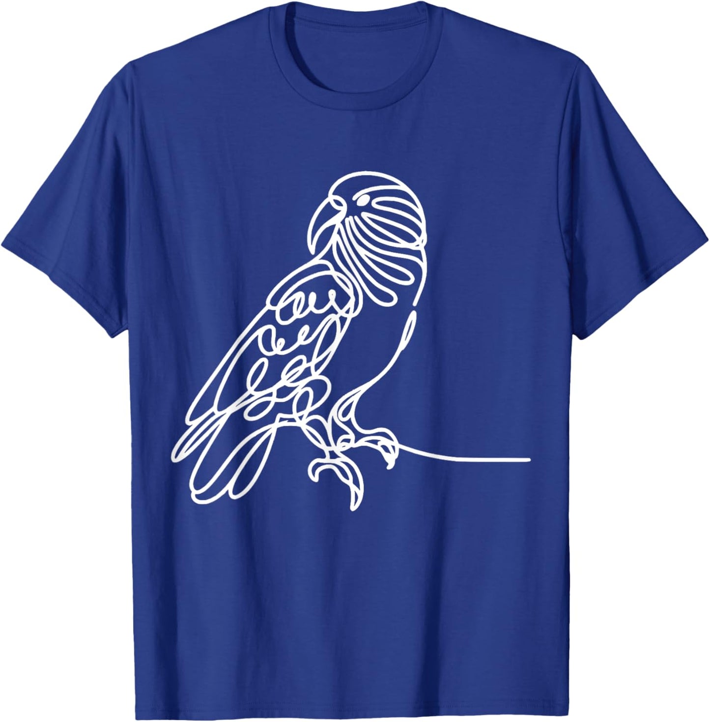 Line Art Bird & Ornithologist Kea T-Shirt - T-Shirt | Royal