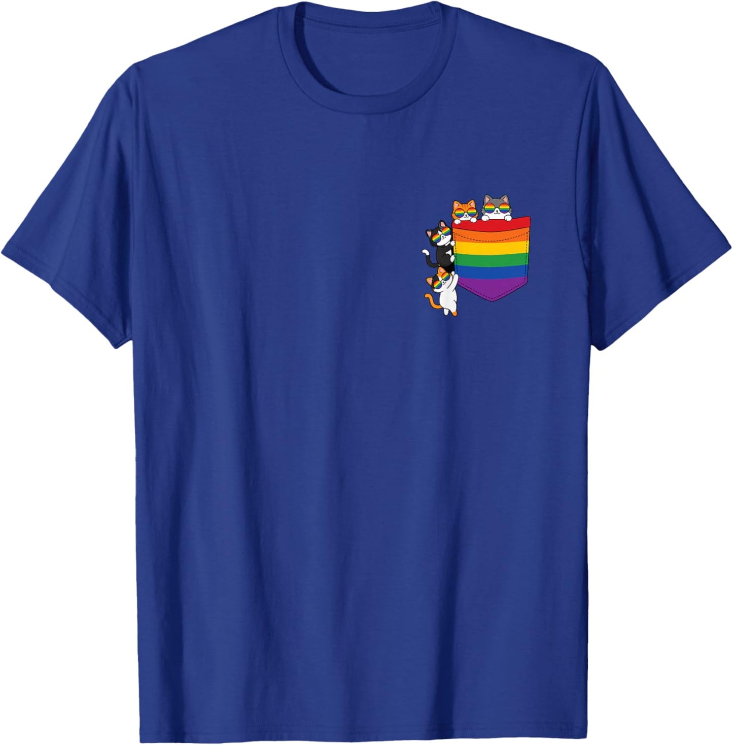 Lustiges Pocket Rainbow Cat Pride Queer Gay CSD Party LGBTQ T-Shirt - T-Shirt | Royal