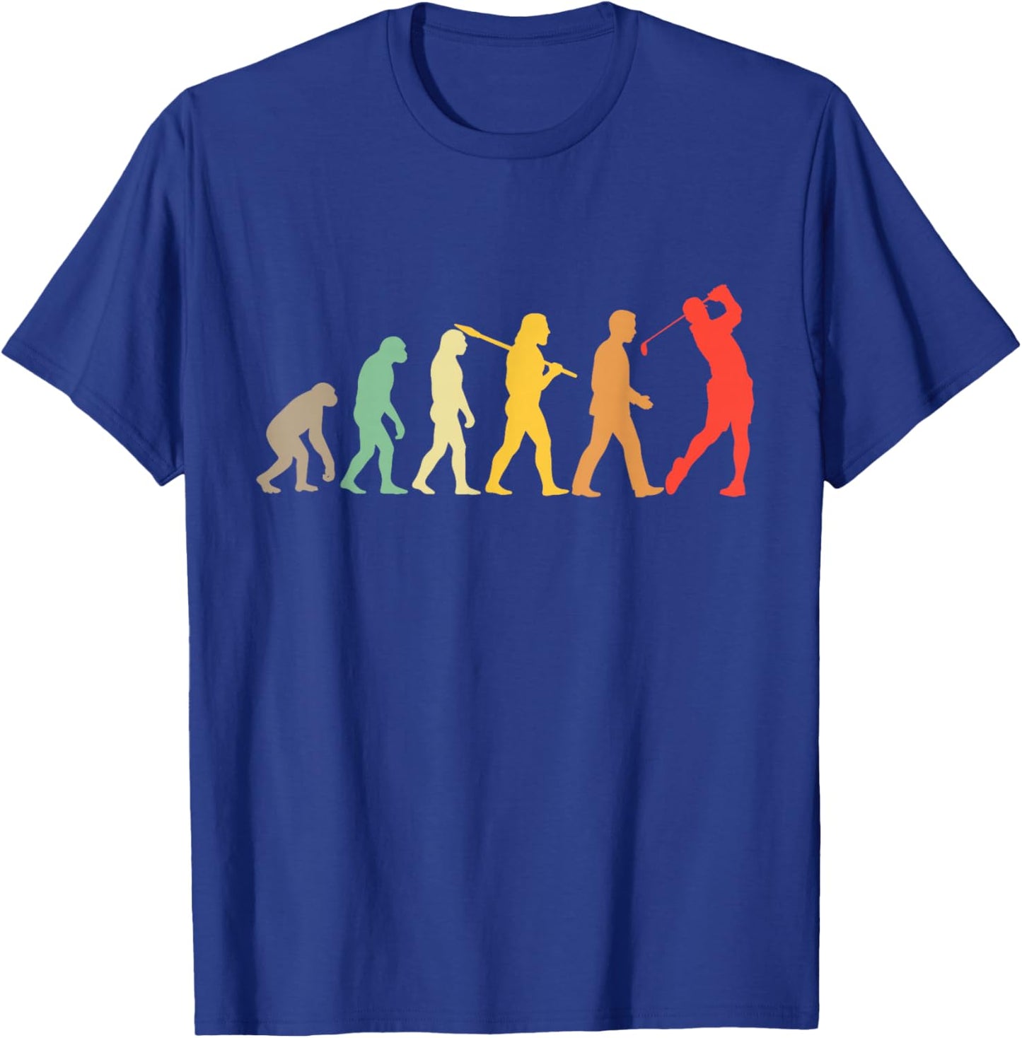 Retro Golf Evolution Funny Golfer T-Shirt - T-Shirt | Royal