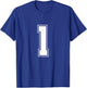 Number 1 Big Bold Capital Varsity Alphabet Monogram T-Shirt - T-Shirt | Royal
