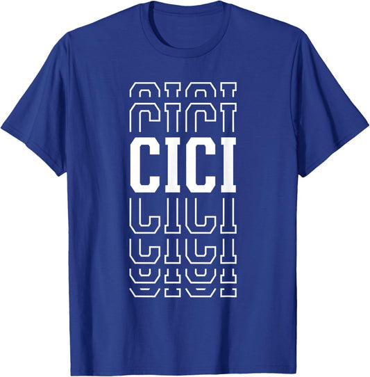 Cici Funny Layered Text Mother's Day Grandma T-Shirt - T-Shirt | Royal