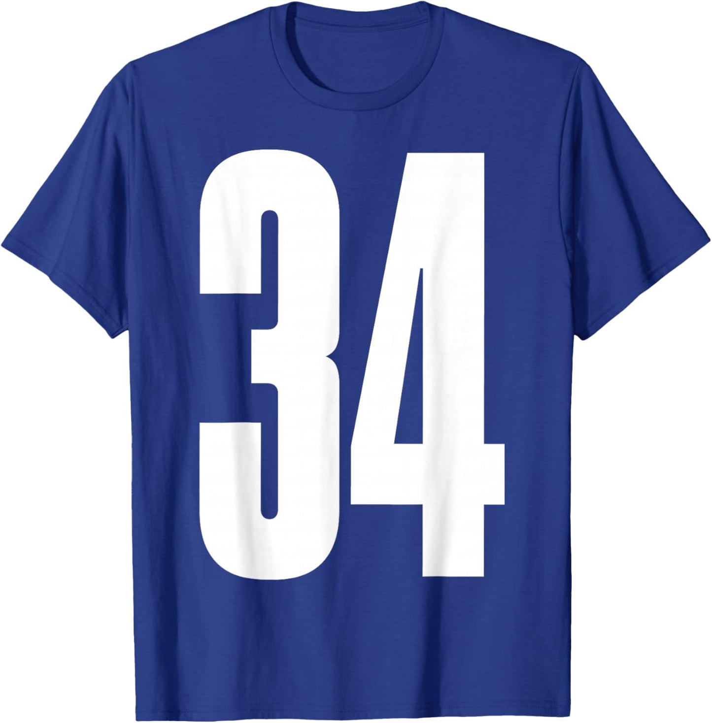 Sports Team White Number #34 T-Shirt - T-Shirt | Royal