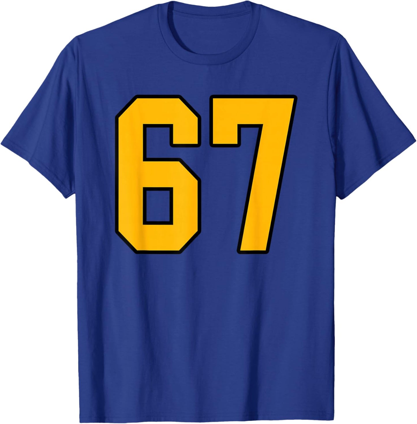 Gold and Black Sports Number 67 Jersey Uniform Player T-Shirt - T-Shirt | Royal