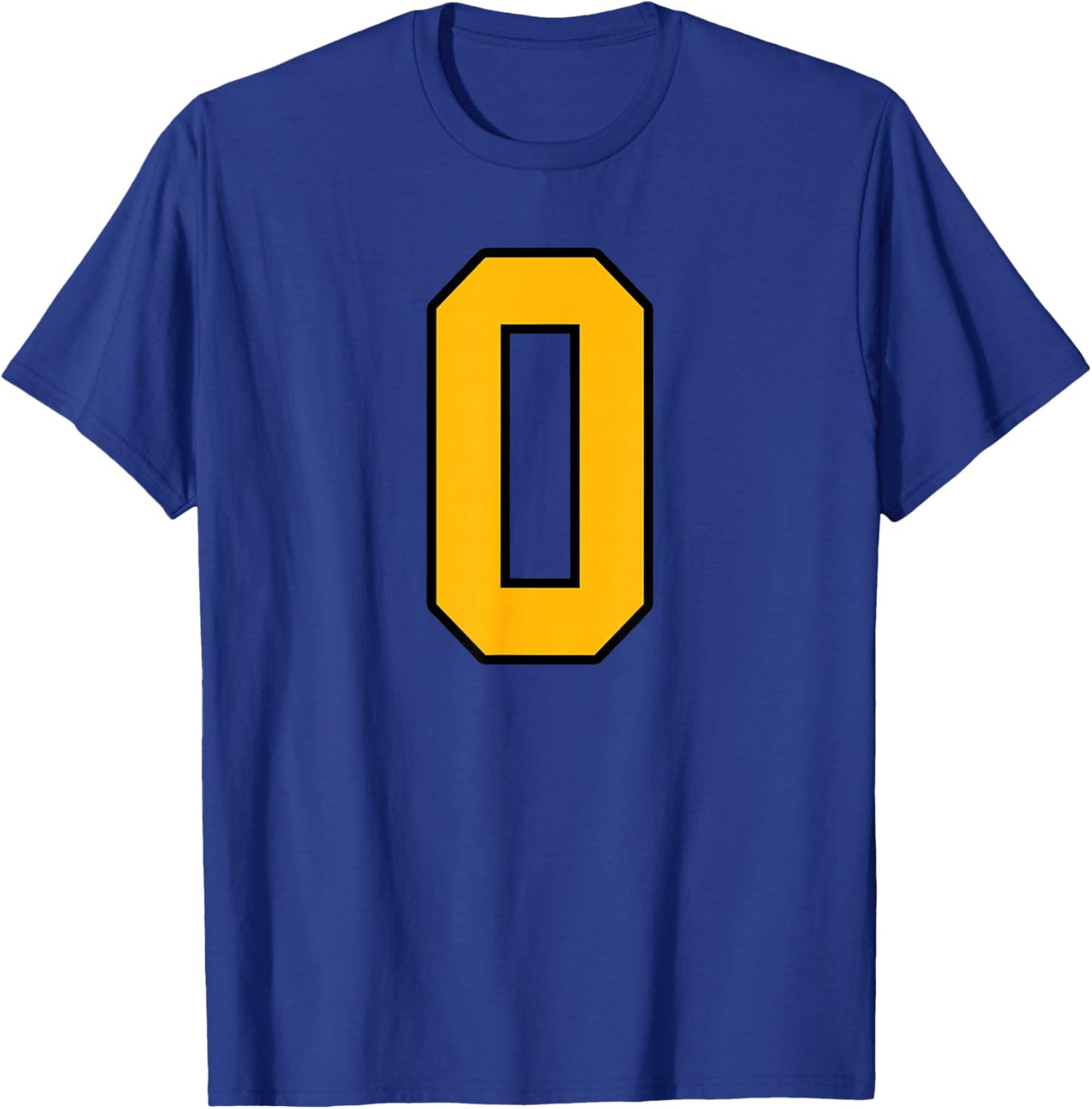 Gold and Black Sports Number 0 Jersey Uniform Player T-Shirt - T-Shirt | Royal