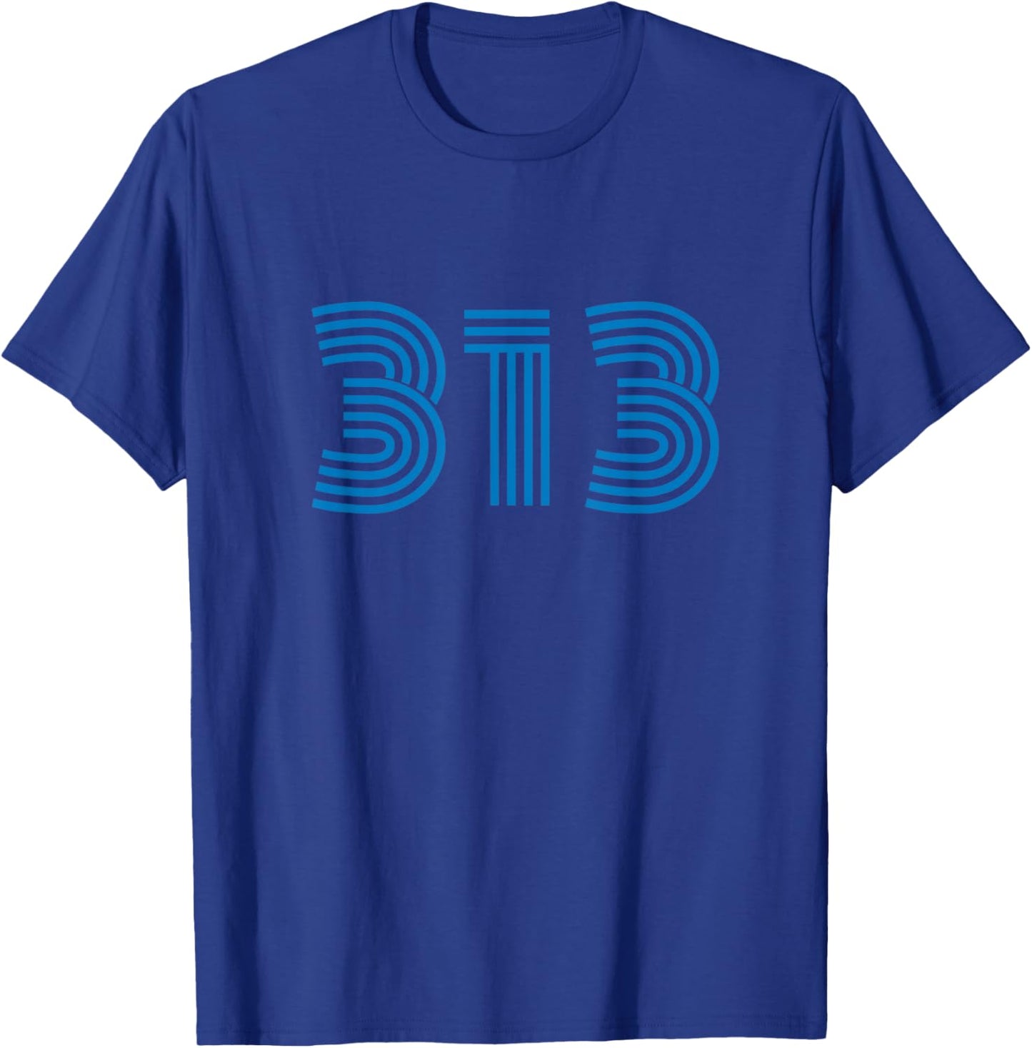 Detroit 313 Area Code Retro T-Shirt - T-Shirt | Royal