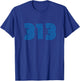 Detroit 313 Area Code Retro T-Shirt - T-Shirt | Royal