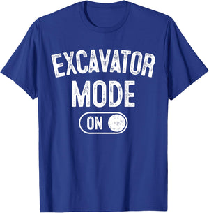 Excavator Mode On Costume Funny Construction Gift Engineer T-Shirt - T-Shirt | Royal