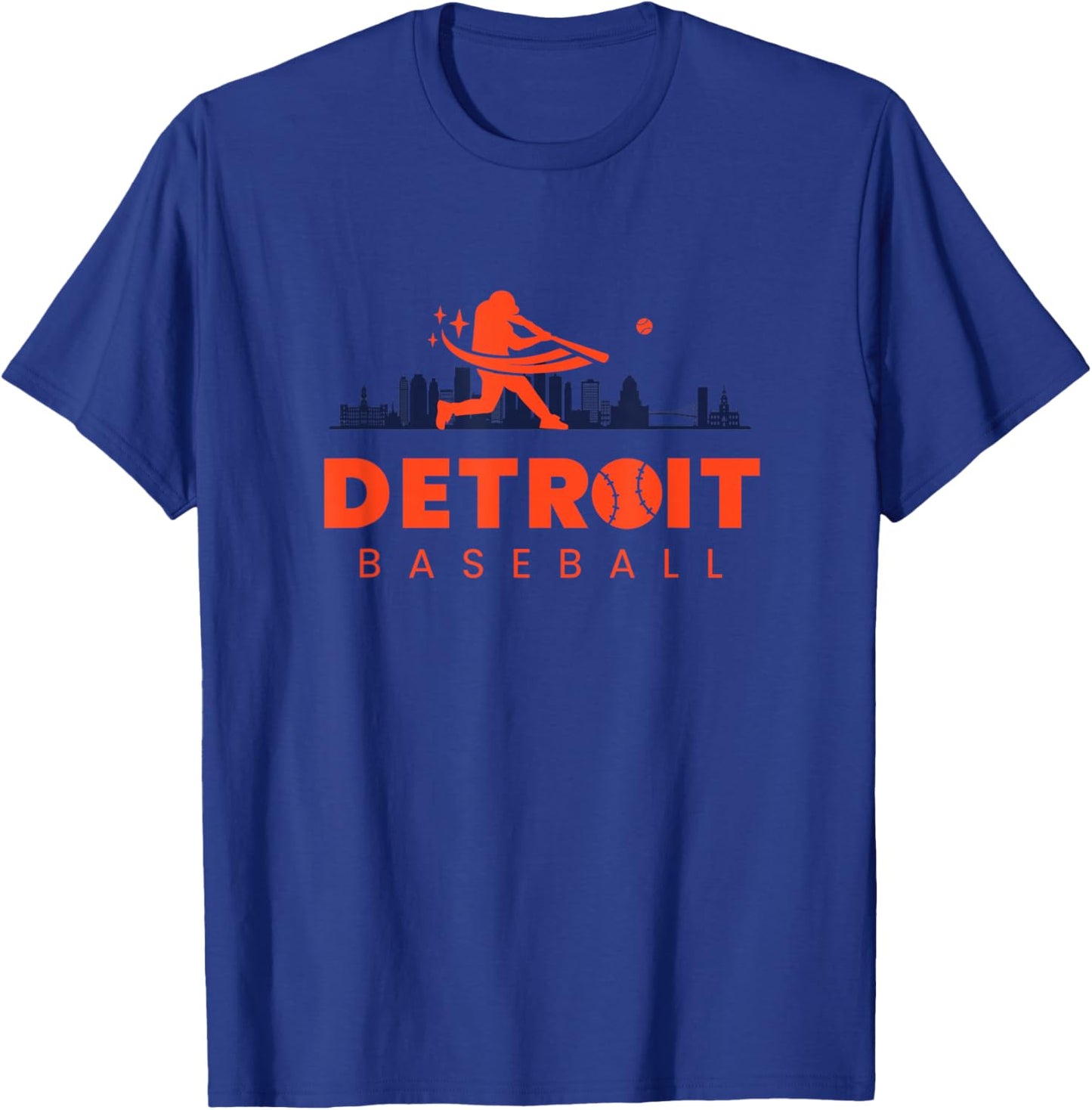 Detroit Baseball Vintage Minimalist Retro Baseball Lover T-Shirt - T-Shirt | Royal