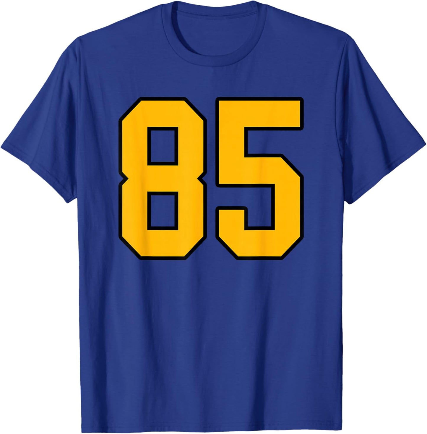 Gold and Black Sports Number 85 Jersey Uniform Player T-Shirt - T-Shirt | Royal