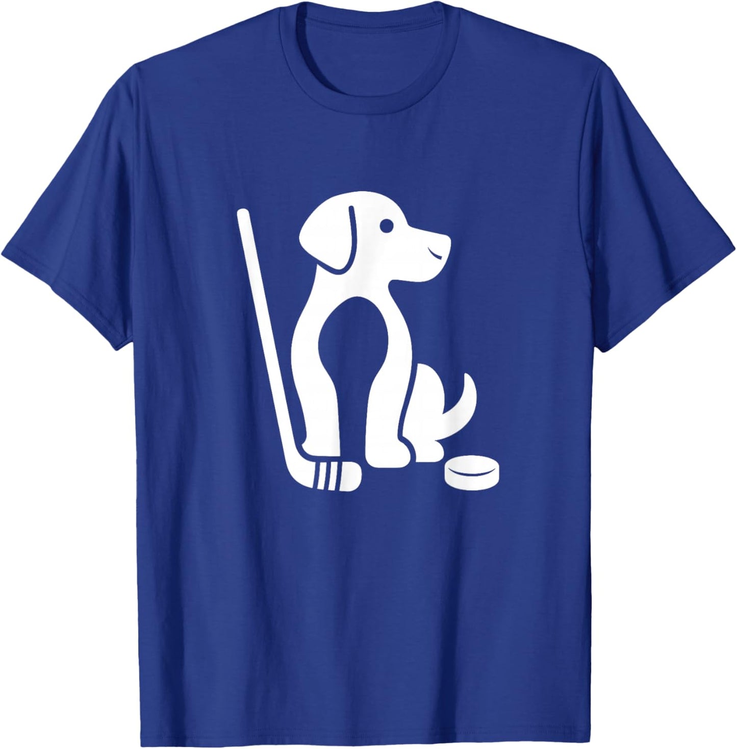 Cute Dog Hockey Lover Minimalist Design T-Shirt - T-Shirt | Royal
