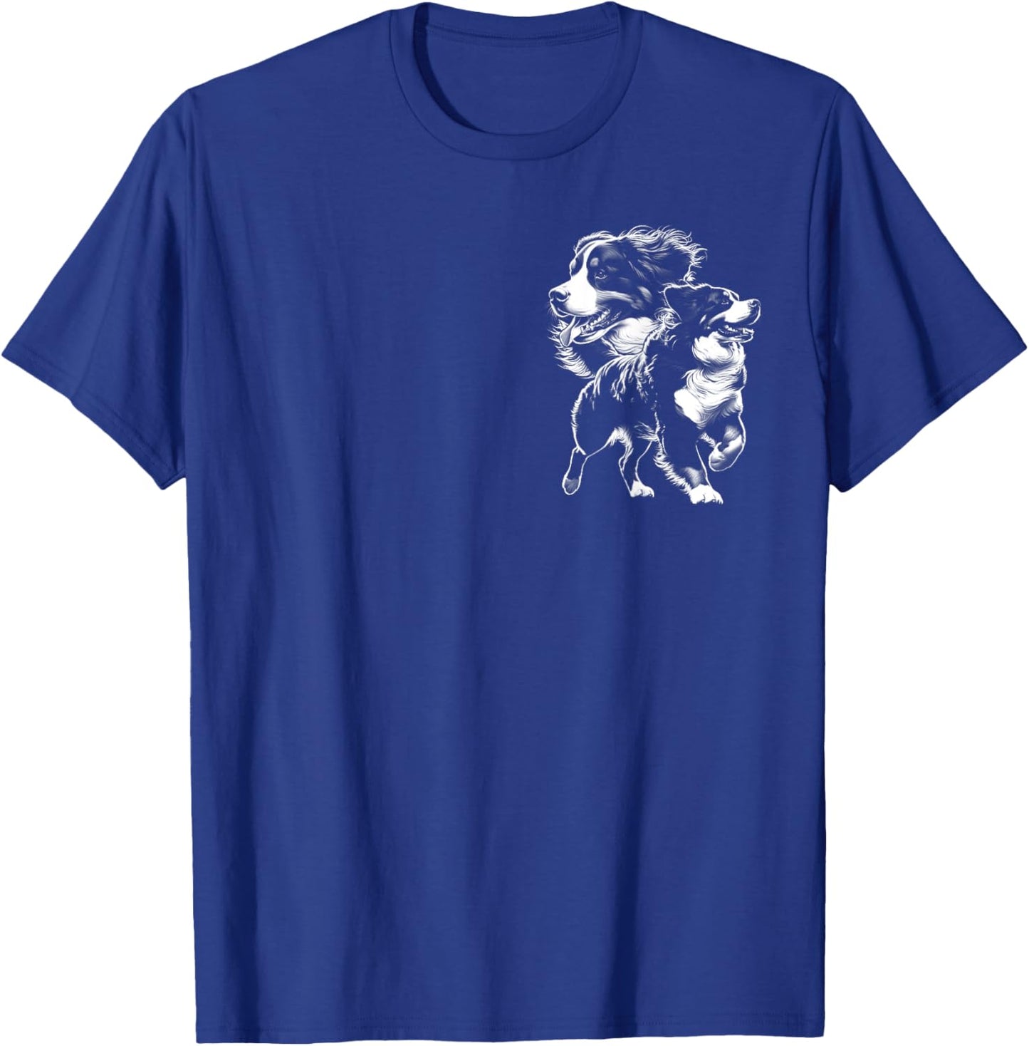 Playful Bernese Mountain Dog in Drawing Style on Chest Women Kids T-Shirt - T-Shirt | Royal