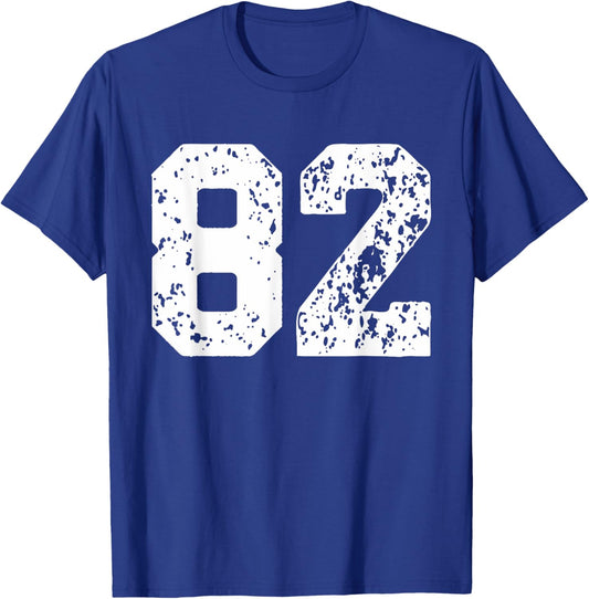 Number 82 White Best Classic College Style Birthday Funny T-Shirt - T-Shirt | Royal
