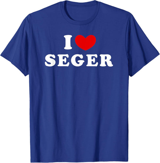 I Love Seger, I Heart Seger T-Shirt - T-Shirt | Royal