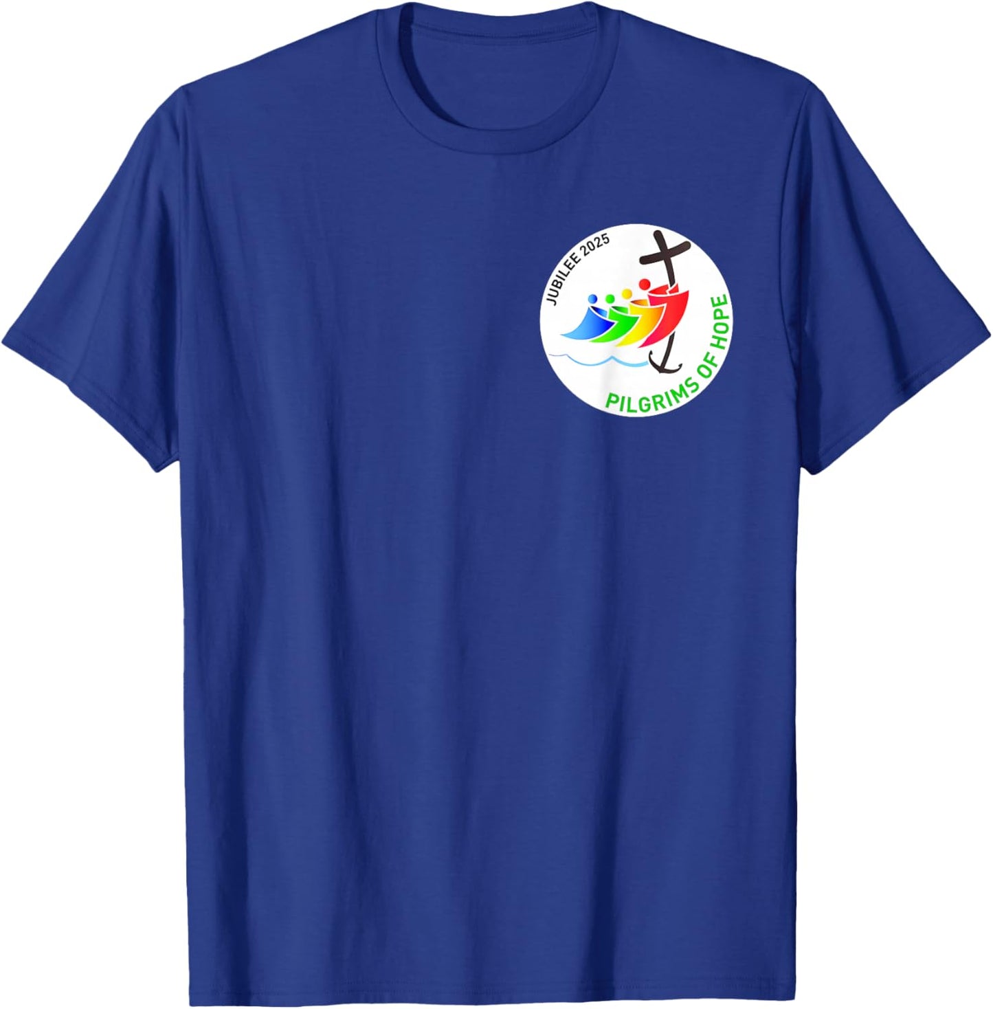 Catholic Jubilee 2025 Stained Glass Pilgrims Of Hope T-Shirt - T-Shirt | Royal