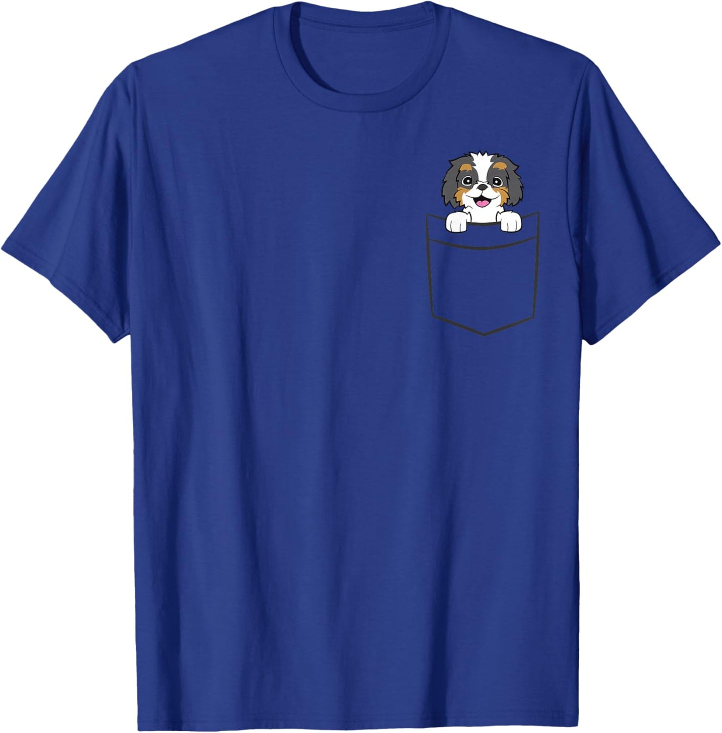 Bernedoodle Dog In A Pocket Cute Pocket Bernedoodle T-Shirt - T-Shirt | Royal