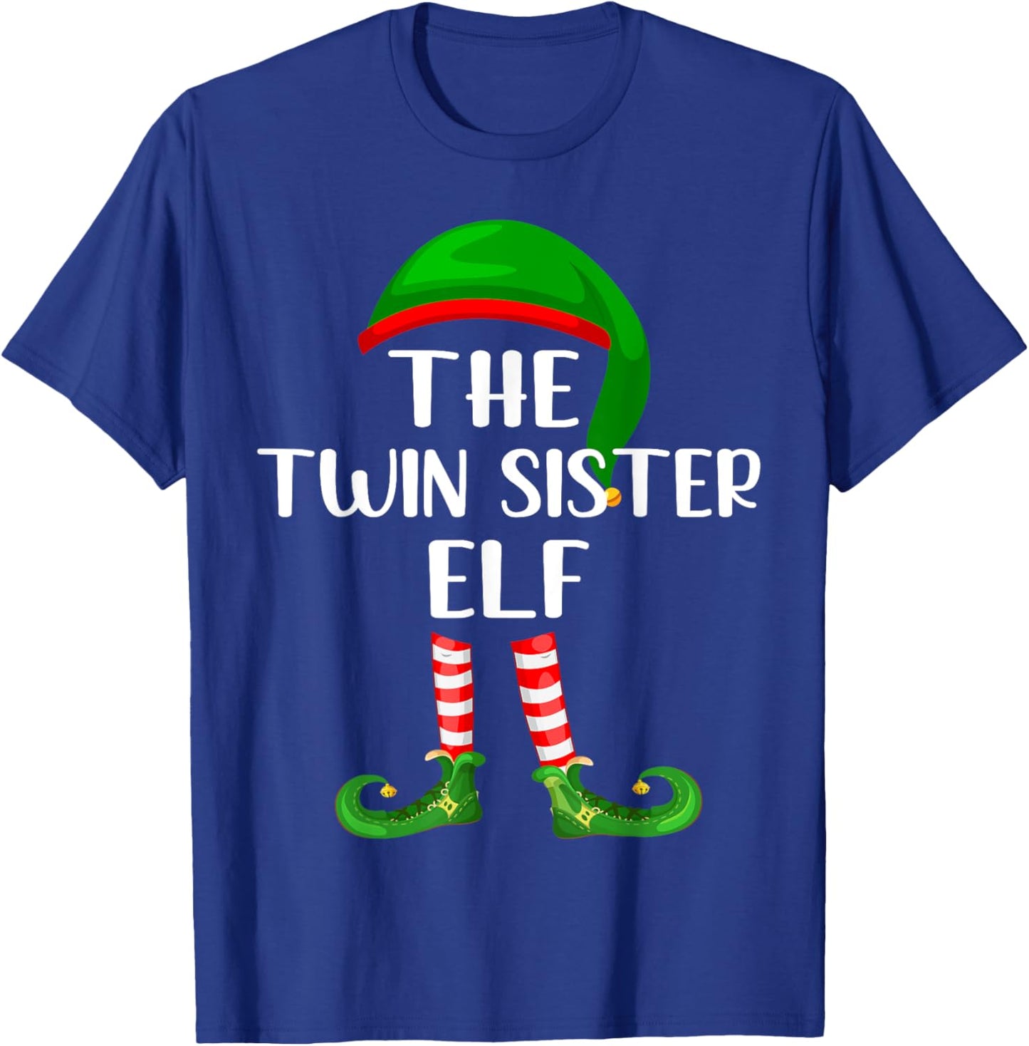 Matching Family Group The Twin Sister Elf Christmas T-Shirt - T-Shirt | Royal