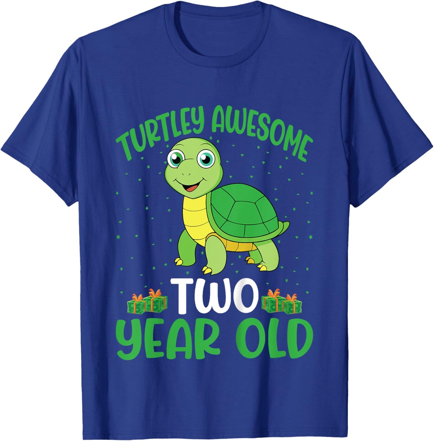 Kids Turtley Awesome Two Year Old Cute Turtle 2nd Birthday Kids T-Shirt - T-Shirt | Royal