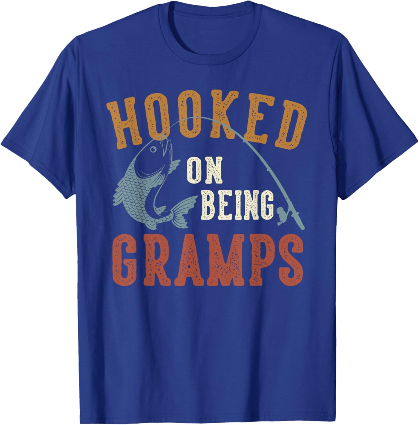 Hooked On Being Gramps Father's Day Fishing Gramps T-Shirt - T-Shirt | Royal