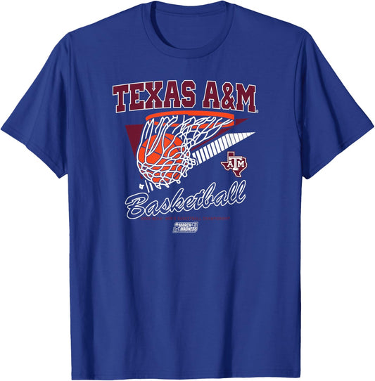 Texas A&M Aggies Basketball: 2025 March Madness NCAA T-Shirt - T-Shirt | Royal