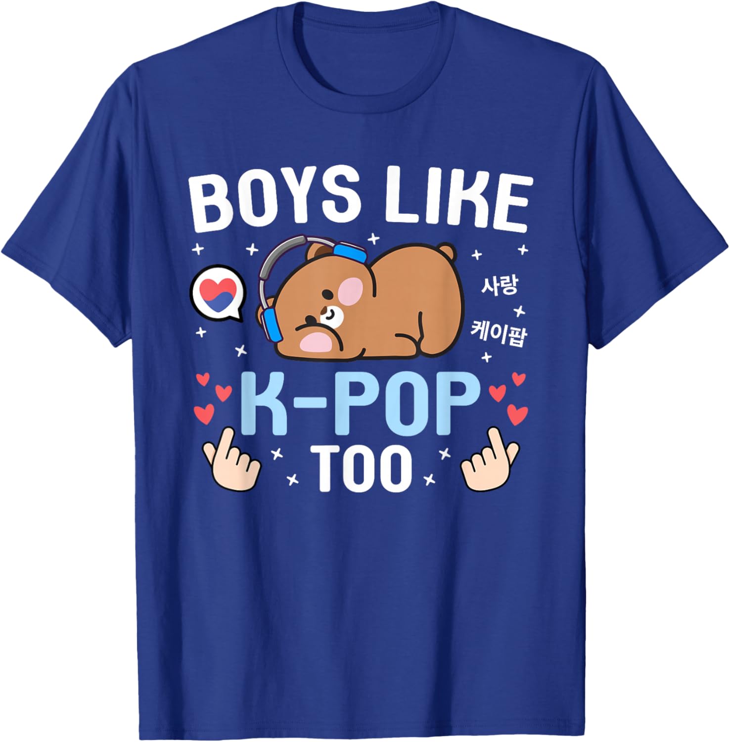 Boys Like K-Pop Too Cute Kawaii Bear Korean Music Kids K-Pop T-Shirt - T-Shirt | Royal