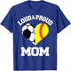 Loud & Proud Mom Soccer Softball Heart Sports Mom Game Day T-Shirt - T-Shirt | Royal
