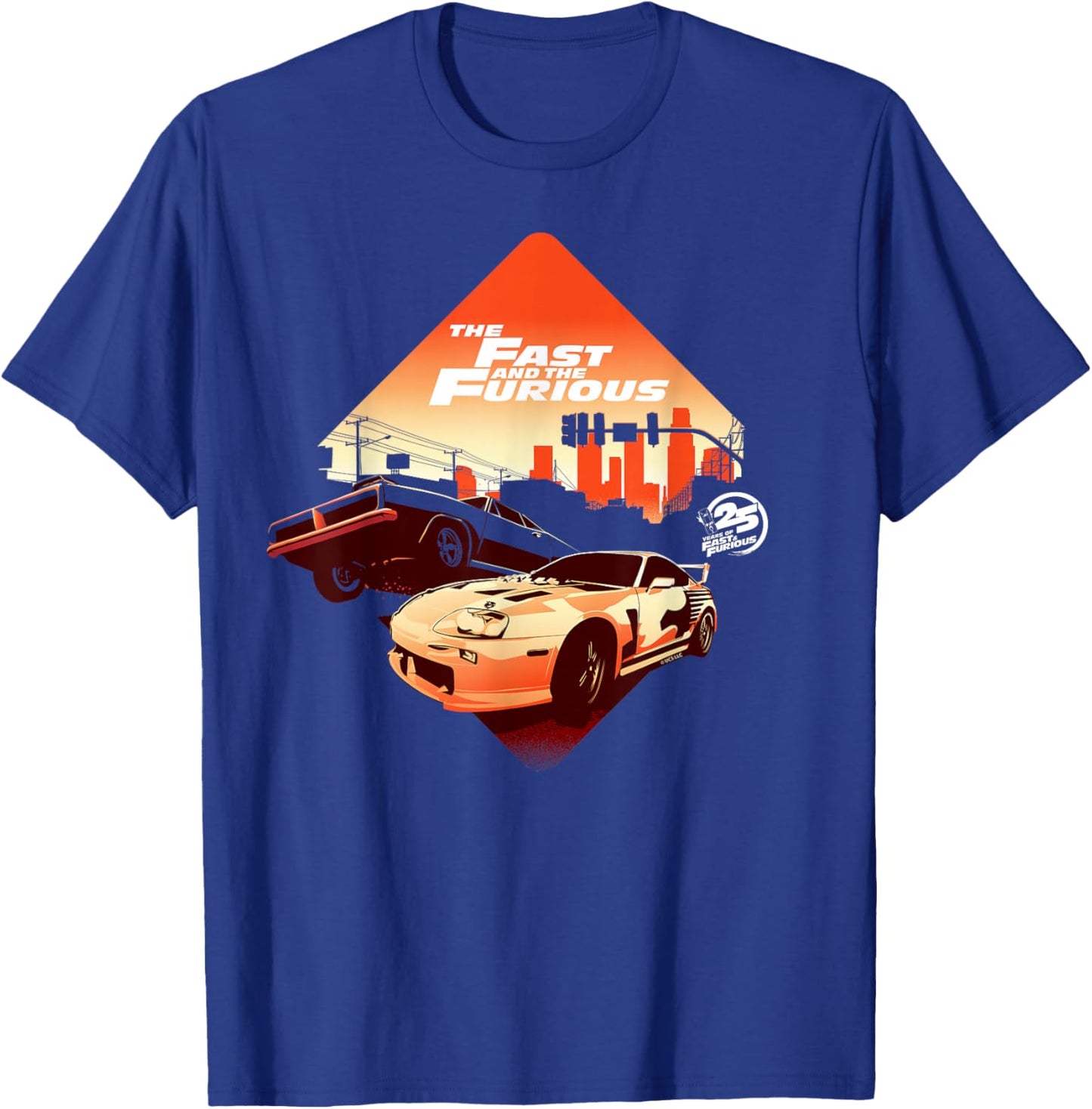 Fast & Furious 25th Anniversary Skyline T-Shirt - T-Shirt | Royal