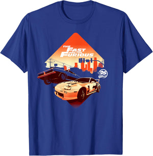 Fast & Furious 25th Anniversary Skyline T-Shirt - T-Shirt | Royal