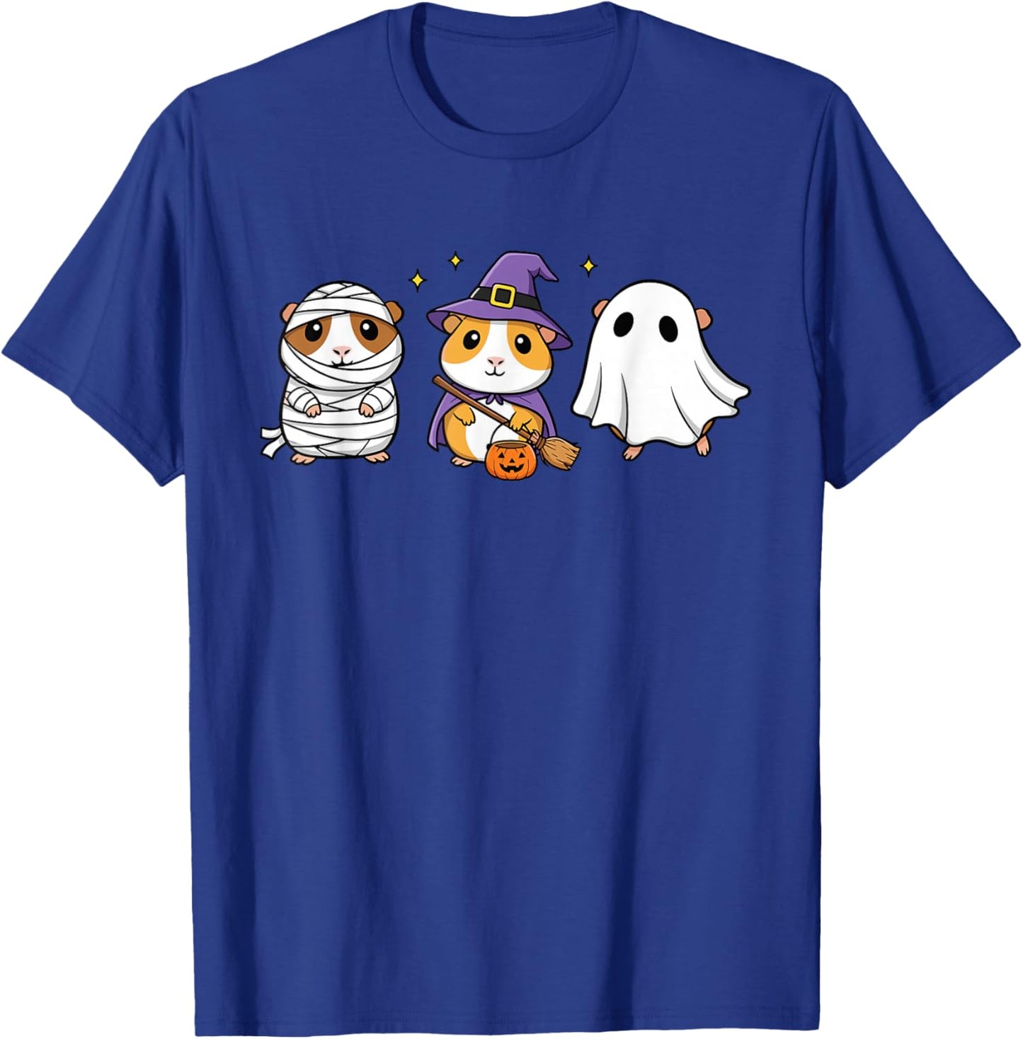 Cute Guinea Pig Halloween Costumes Mummy Witch Ghost T-Shirt - T-Shirt | Royal