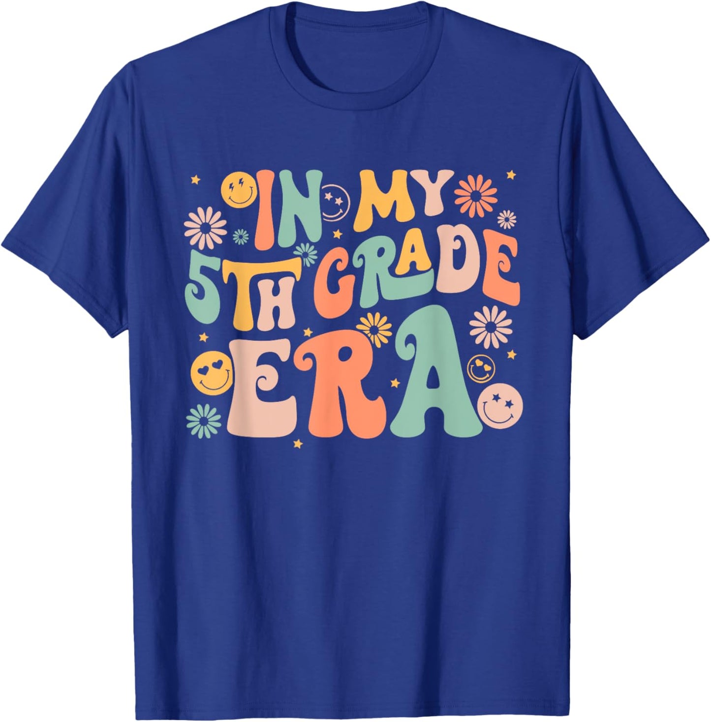 In My Fifth Grade Era Retro 5th Grade Back to School T-Shirt - T-Shirt | Royal