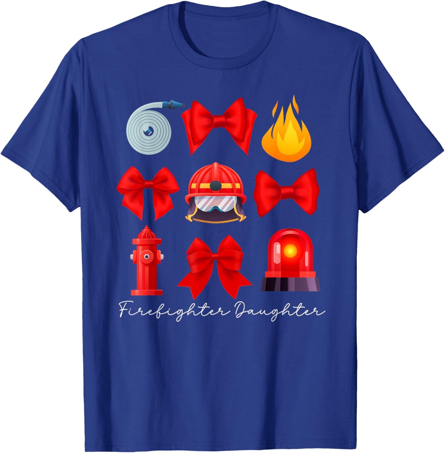 Firefighter Daughter Coquette Fire Daughter Fireman Daughter T-Shirt - T-Shirt | Royal