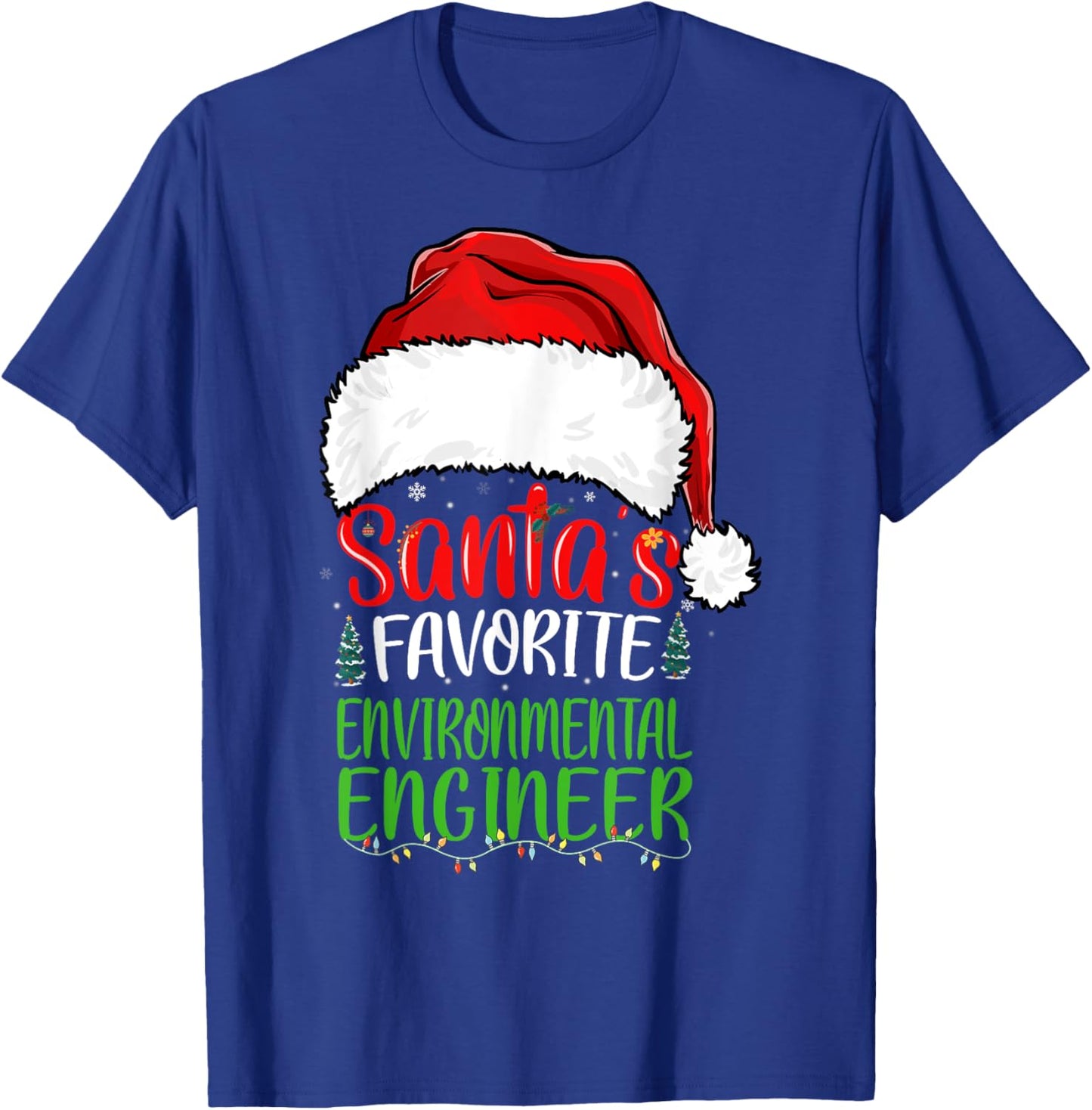 Santa's Favorite Environmental Engineer Funny Christmas T-Shirt - T-Shirt | Royal