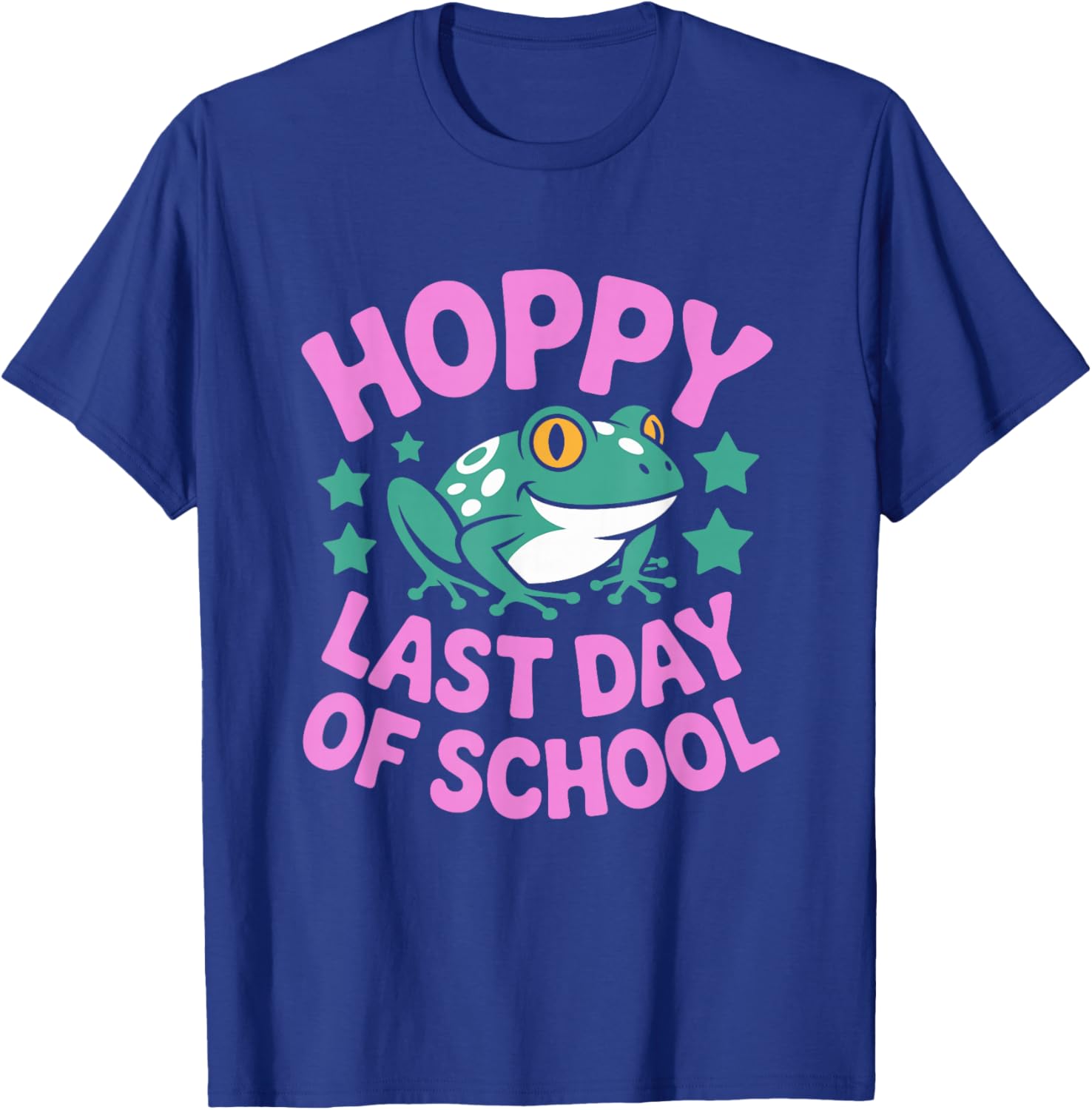 Funny Hoppy Last Day of School Teacher Student Frog T-Shirt - T-Shirt | Royal
