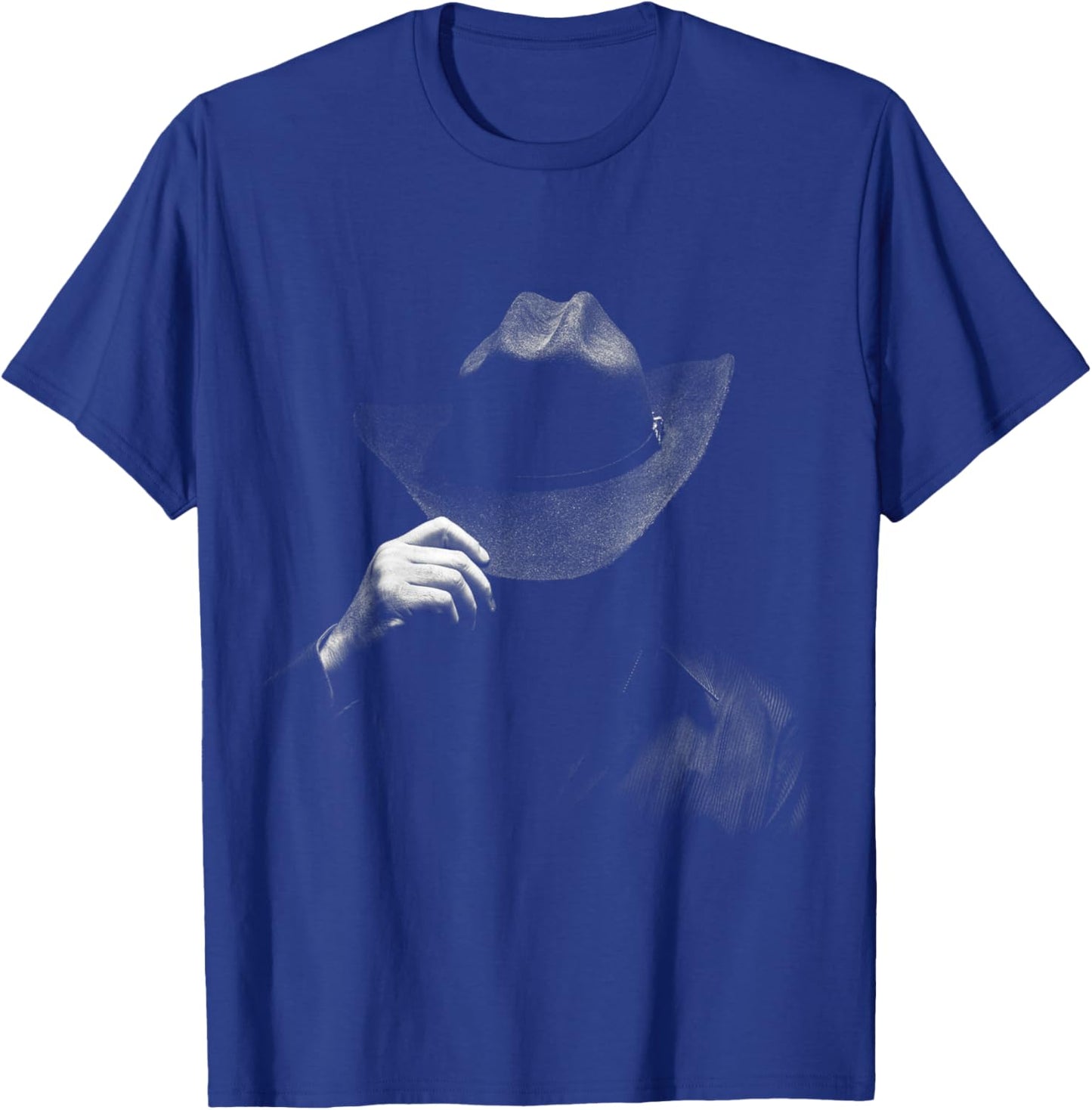 Mystery Rodeo Cowboy in Shadow - Timeless Western Charm T-Shirt - T-Shirt | Royal