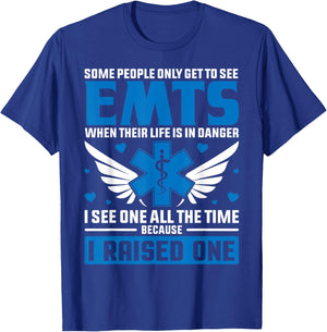 The Official EMT Mom Or Dad Shirt Funny EMT Proud Parent T-Shirt - T-Shirt | Royal