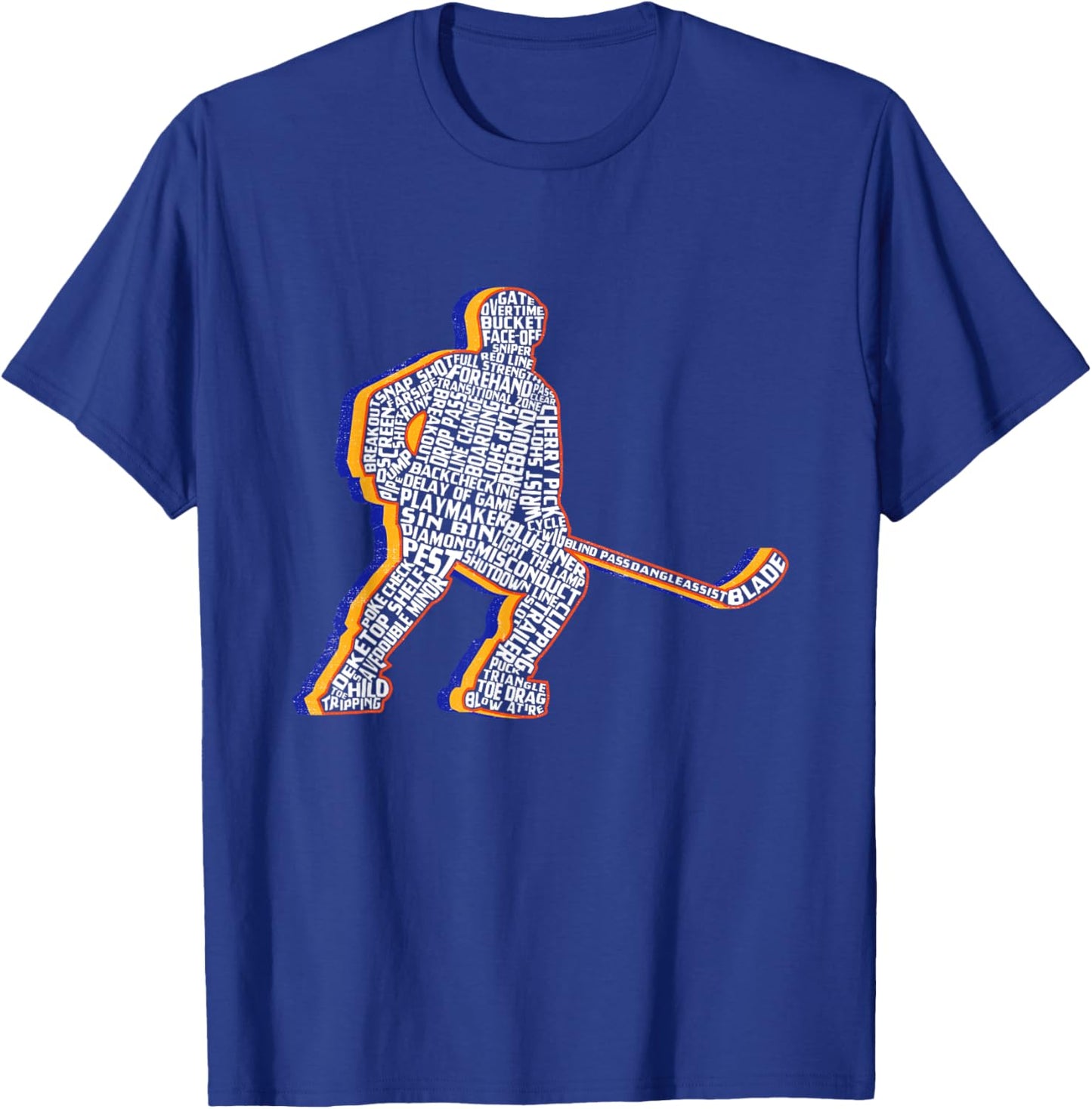Retro Ice Hockey Player Kids Boys Youth Teens T-Shirt - T-Shirt | Royal
