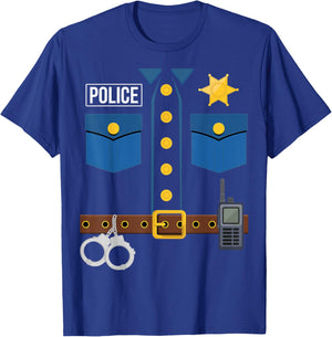 Police Uniform Officer Costume Halloween T-Shirt - T-Shirt | Royal