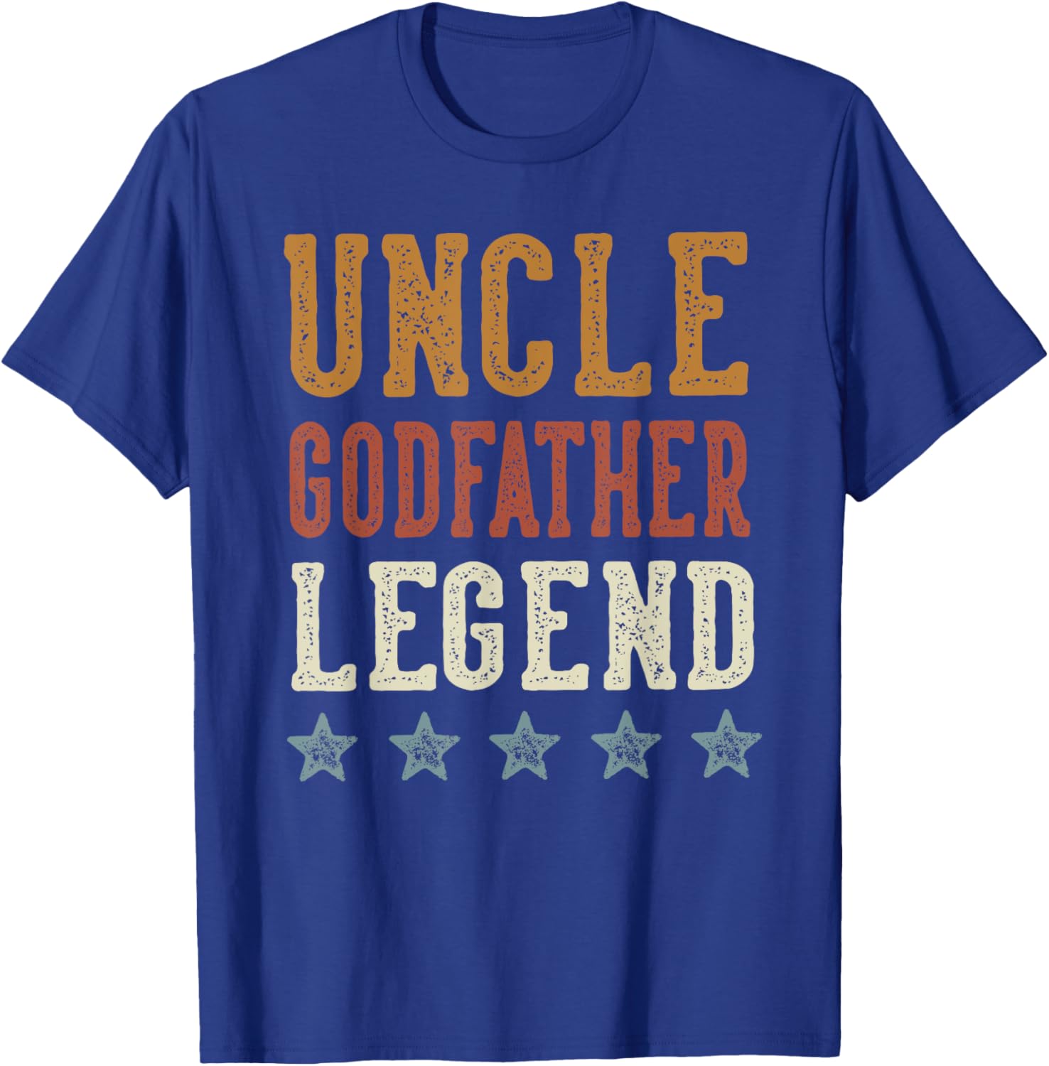 Uncle Godfather Legend - Classic Retro Distressed Lettering T-Shirt - T-Shirt | Royal