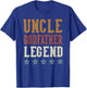 Uncle Godfather Legend - Classic Retro Distressed Lettering T-Shirt - T-Shirt | Royal