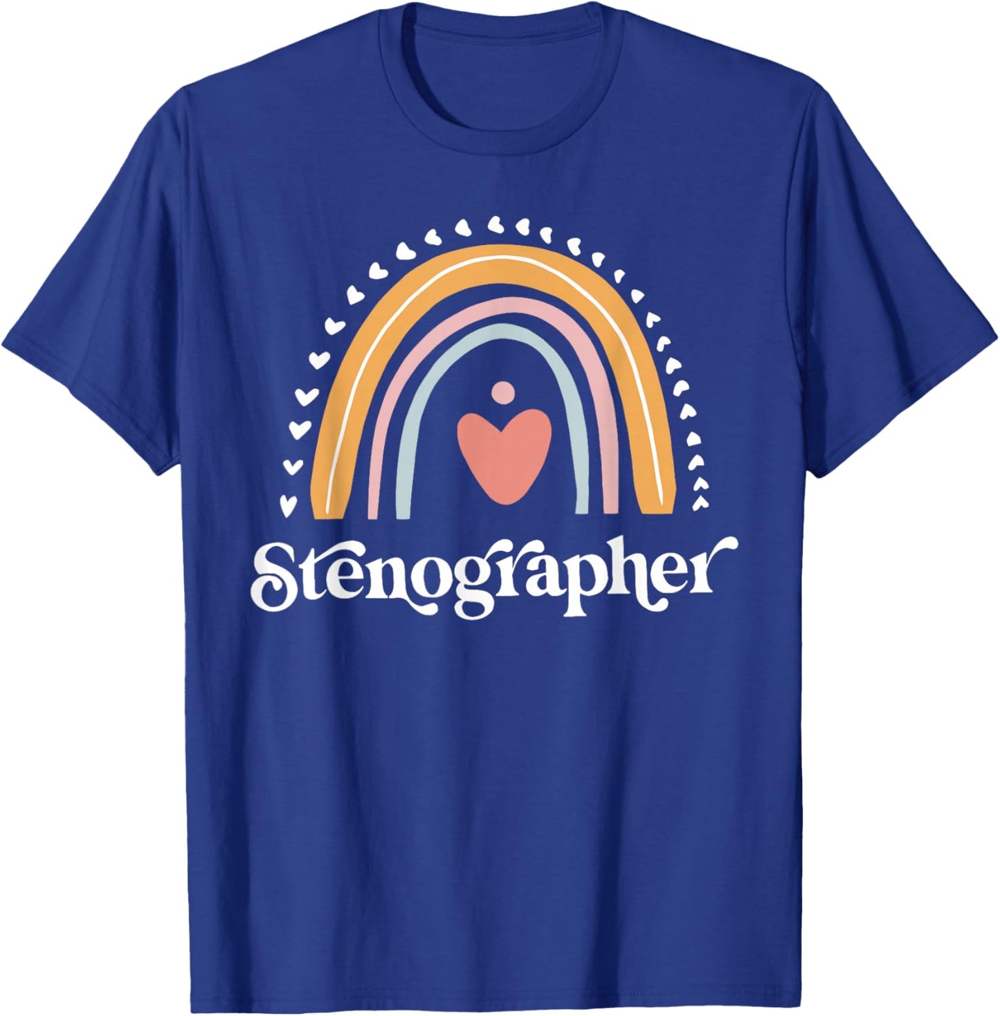 Rainbow Funny Stenographer Court Reporter Reporting Worker T-Shirt - T-Shirt | Royal