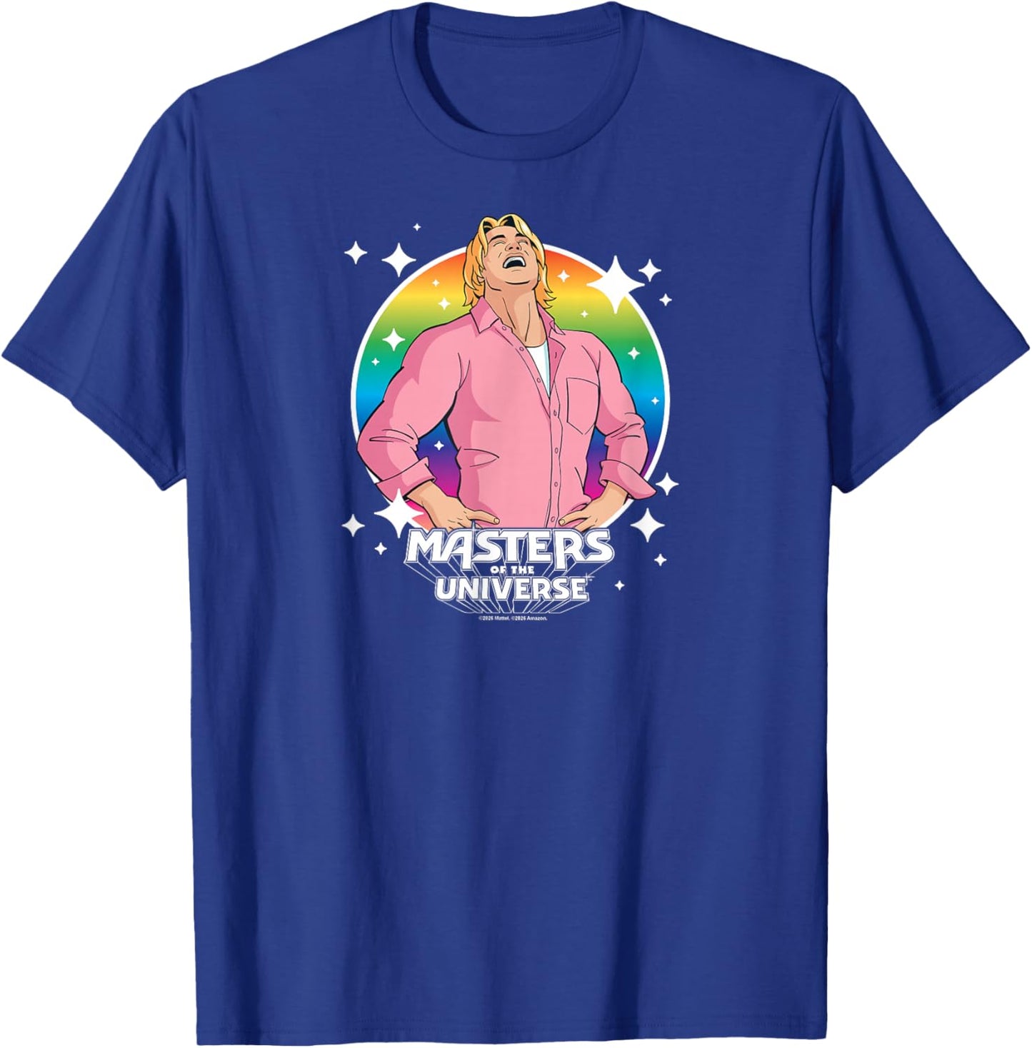 Masters of The Universe: Prince Adam Rainbow Hey Yea T-Shirt - T-Shirt | Royal