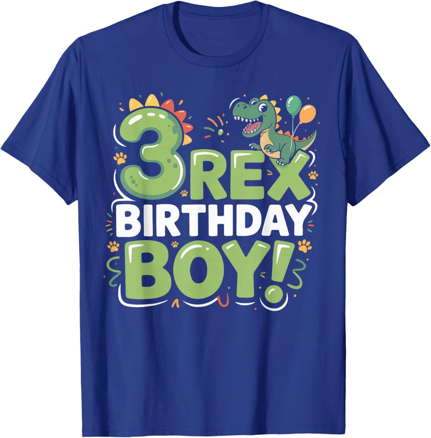 Three Rex Birthday Boy 3rd Birthday Dinosaur Third Year Old T-Shirt - T-Shirt | Royal