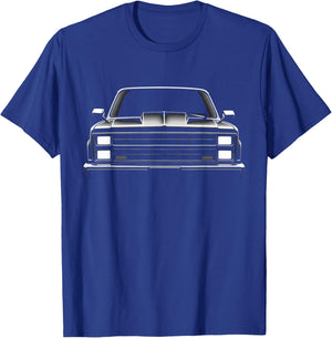 1985 Squarebody Front Grille Silhouette K10 Squarebody Truck T-Shirt - T-Shirt | Royal