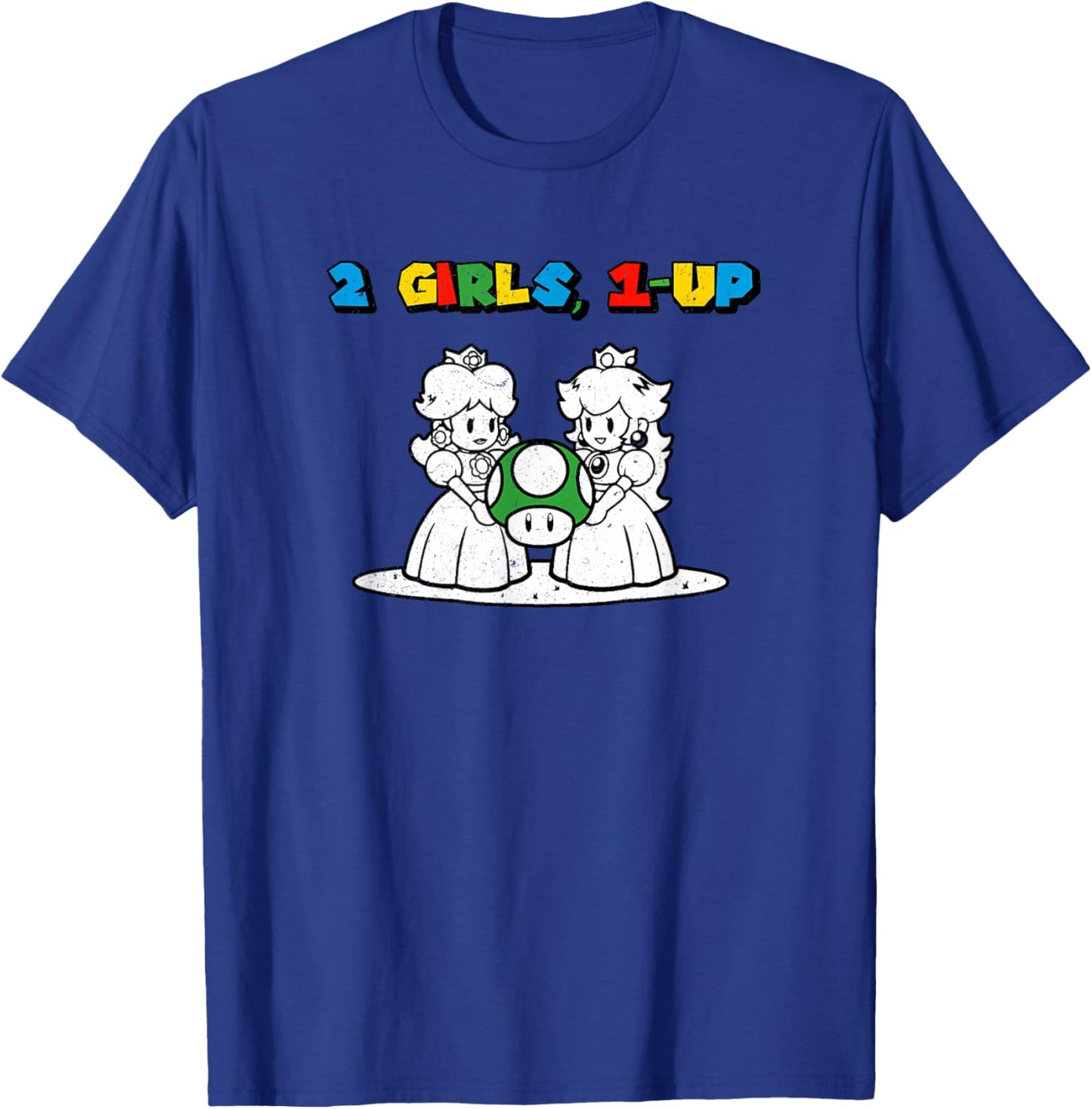 Two 2 Girls, One 1 Up - Funny Meme Vintage Gamer IYKYK 1-Up T-Shirt - T-Shirt | Royal