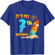 It's My 7th Birthday Surfing Beach Pool Party 7 Years Old for Girls Kids T-Shirt - T-Shirt | Royal
