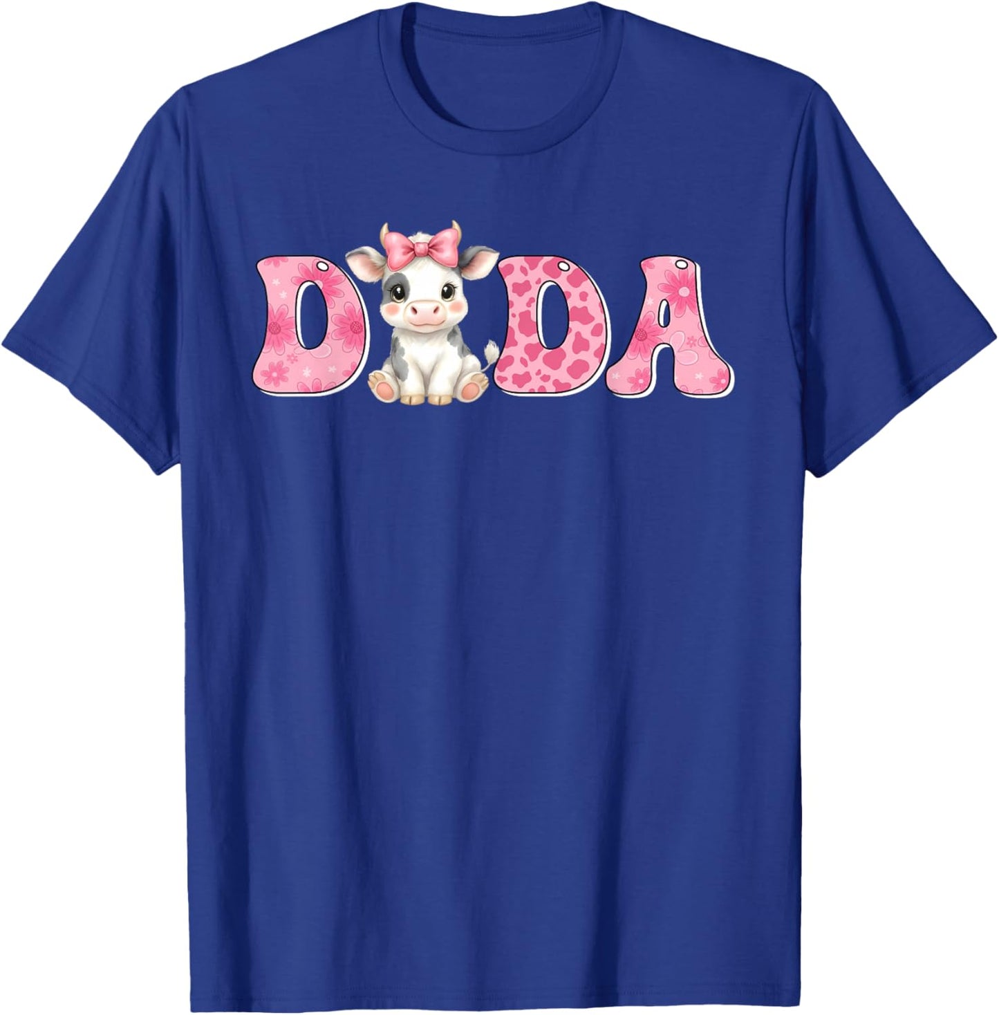 Dada of The First Birthday Girl Cow Farm Family Matching T-Shirt - T-Shirt | Royal