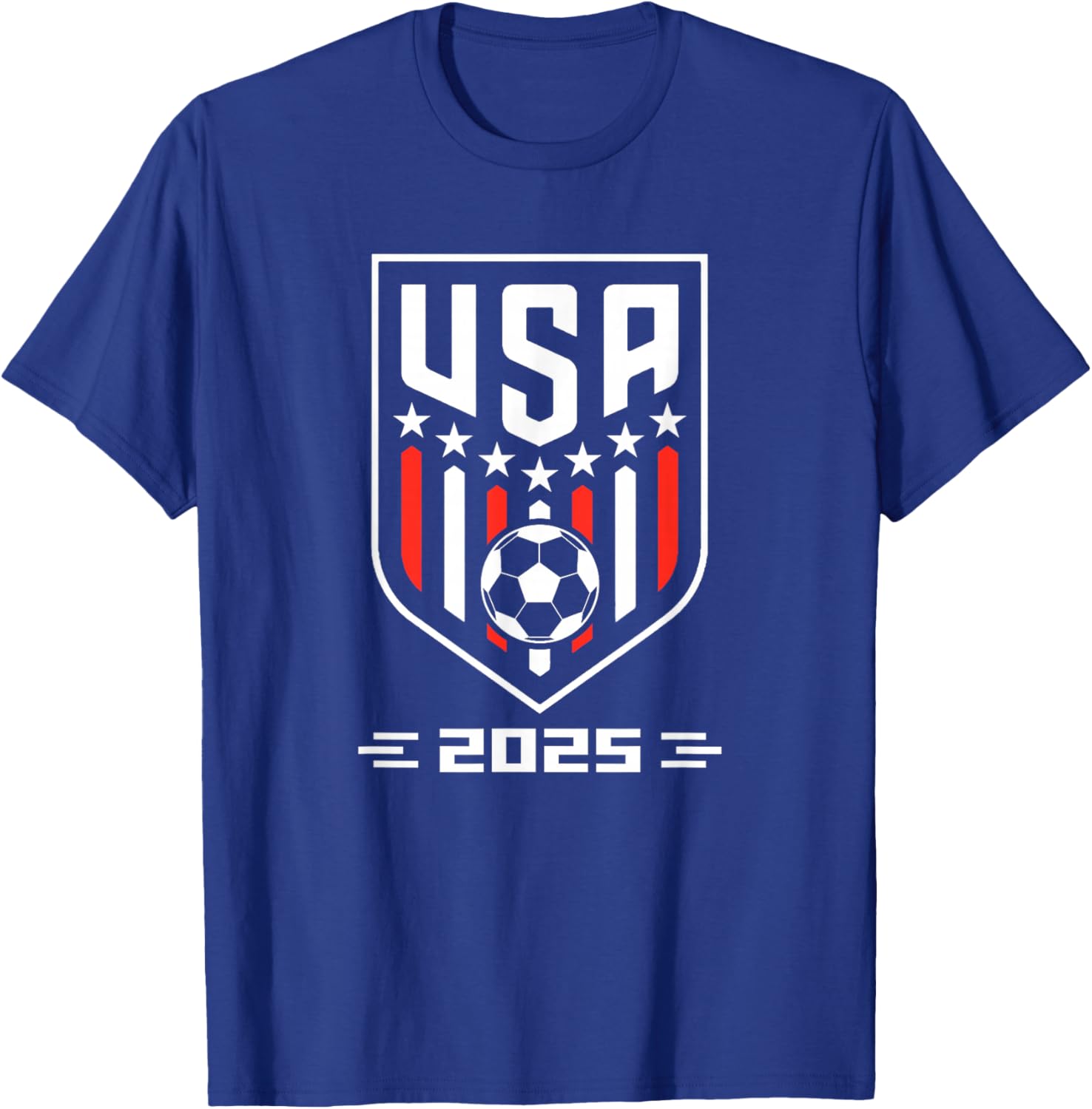 American Flag Soccer Team Boys Men Women Girls Soccer 2025 T-Shirt - T-Shirt | Royal
