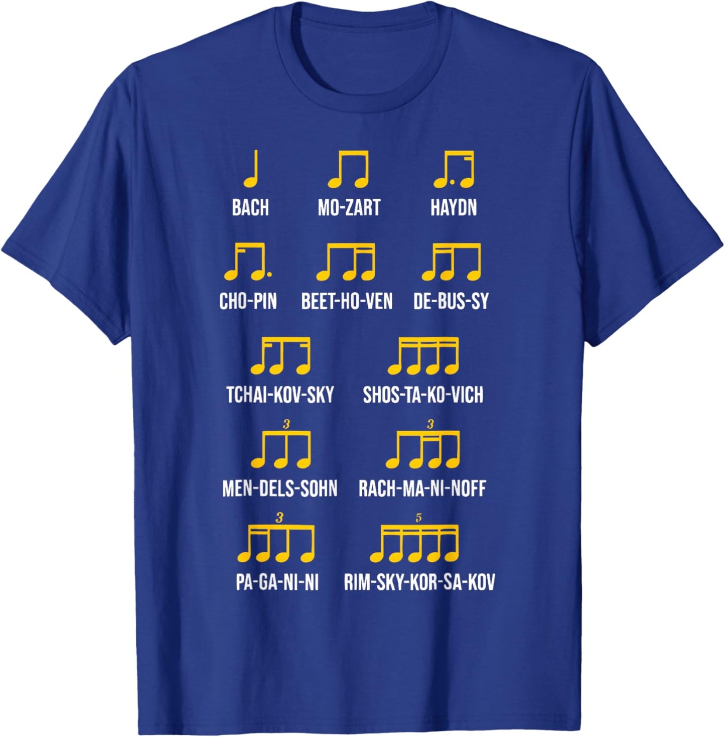 Composer Rhythm Music - Bach Mozart Beethoven Chopin T-Shirt - T-Shirt | Royal
